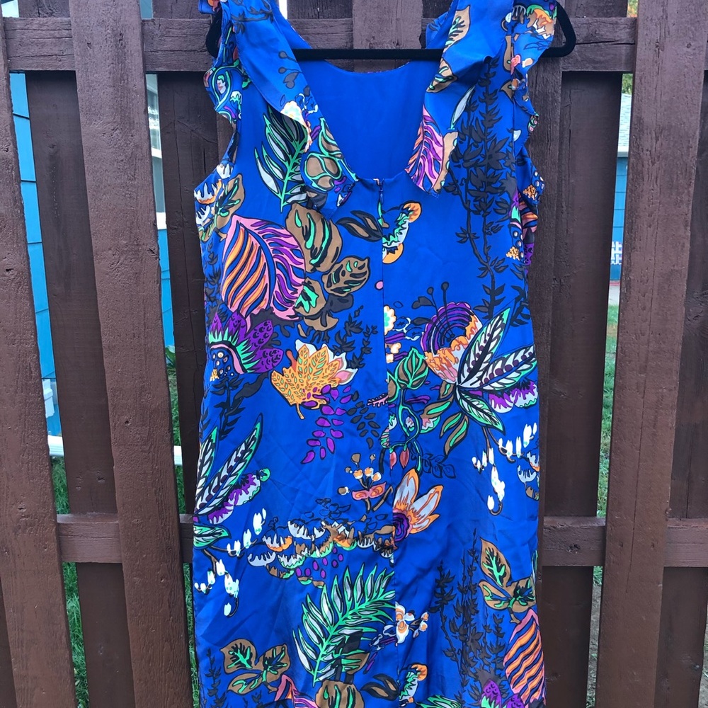 J. Crew Silk Tropical Ruffle Dress - 14 - Picture 3 of 8